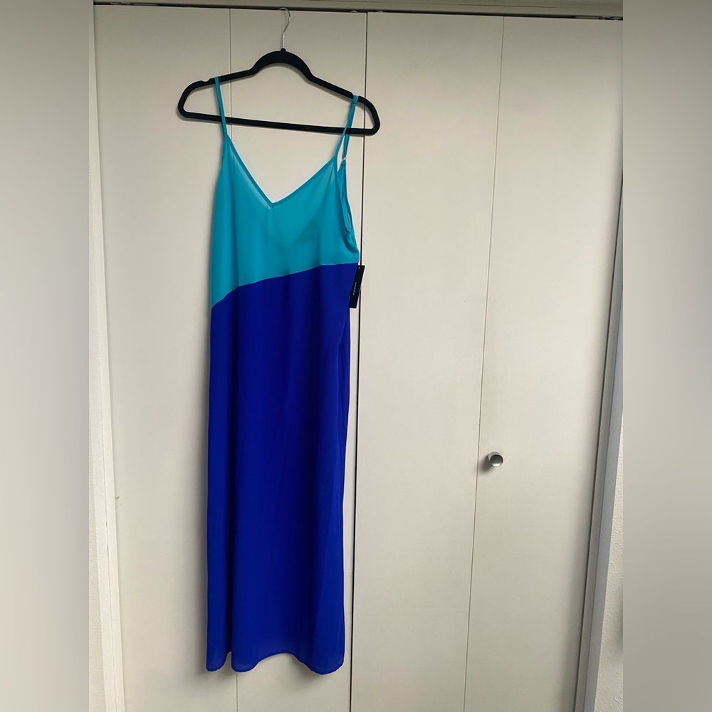 Lulu's Blue Maxi Sundress Spaghetti Strap